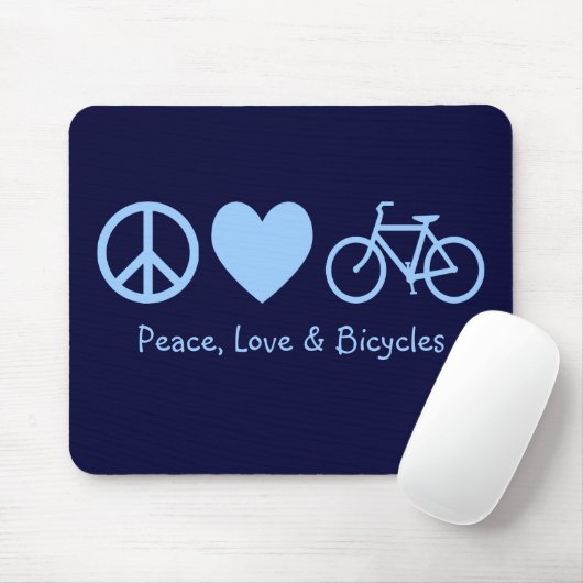 Ruhe, Liebe und Fahrräder Mousepad (Mit Mouse)