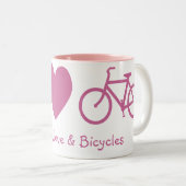 Ruhe, Liebe und Fahrräder Tasse (VorderseiteRechts)