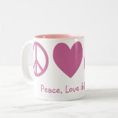 Ruhe, Liebe und Fahrräder Tasse (Vorderseite Links)