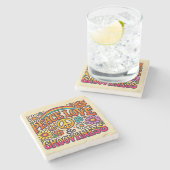 Ruhe, Liebe und Feierlichkeit Stone Untersetzer (Seitenansicht)