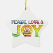 Ruhe, Liebe und Freude am Weihnachtsfest Keramikornament (Vorne)