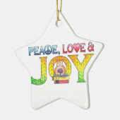 Ruhe, Liebe und Freude am Weihnachtsfest Keramikornament (Links)