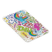 Ruhe, Liebe und Freude im Retro-Stil der 1960er Ja Magnet (Rechte Seite)