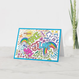 Ruhe, Liebe und Freude Retro-Stil, Ihre Worte inne Dankeskarte