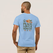 Ruhe, Liebe und Howdy T-Shirt (Schwarz voll)
