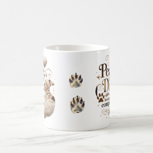 Ruhe, Liebe und Hunde Tasse (Mittel)
