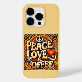 Ruhe, Liebe und Kaffee Retro iPhone Case (Rückseite)