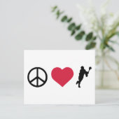 Ruhe, Liebe und Lacrosse Postkarte (Stehend Vorderseite)