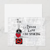 Ruhe - Liebe und NICHTRAUCHEN Postkarte (Vorne/Hinten)