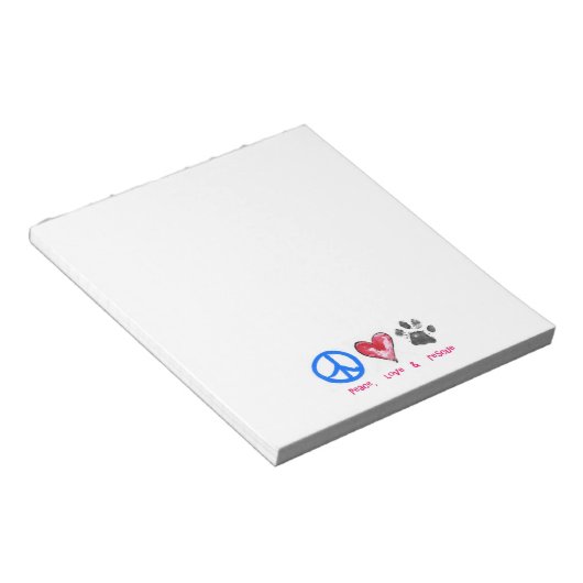 Ruhe, Liebe und Rettung Notizblock (angewinkelt)