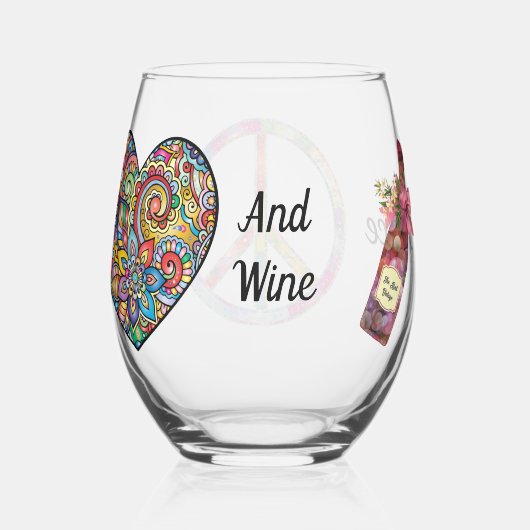 Ruhe, Liebe und Wein - Stein Glas oder (Rückseite)