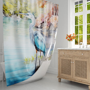 Ruhe Majestät: Blauer Heron Haven Duschvorhang