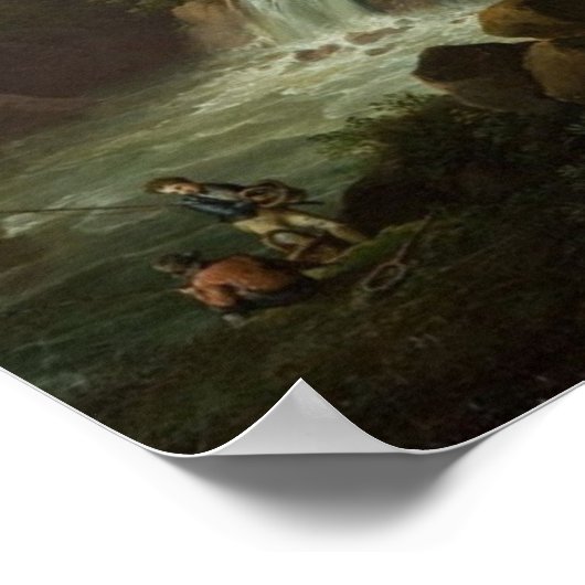 Ruhe Majestic Waterfall Fischen Poster (Ecke)
