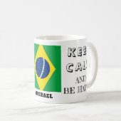 Ruhe mit brasilianischer Flagge behalten Kaffeetasse (VorderseiteRechts)