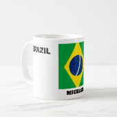 Ruhe mit brasilianischer Flagge behalten Kaffeetasse (Vorderseite Links)