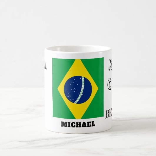 Ruhe mit brasilianischer Flagge behalten Kaffeetasse (Mittel)