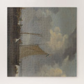 Ruhe mit den Fischern, die ihren Fang entladen Puzzle (Horizontal)
