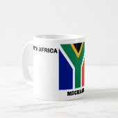 Ruhe mit Südafrikanischer Flagge behalten Kaffeetasse (Vorderseite Links)