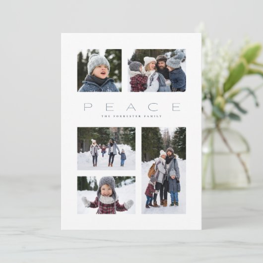 Ruhe modern minimalistisch 5 Foto Blau Weihnachten (Stehend Vorderseite)