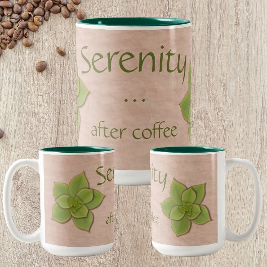 Ruhe nach dem Kaffee Echeveria Sukkulent Zweifarbige Tasse