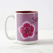 Ruhe nach dem Kaffee Rosa Dianthus Zweifarbige Tasse (Links)