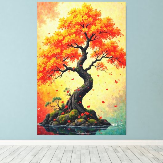 Ruhe Reflektion Leinwanddruck (Insitu (Holzboden))