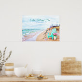 Ruhe, Ruhe und der freie Strand "Ocean Tranquil Po Poster (Küche)