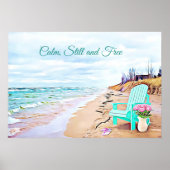 Ruhe, Ruhe und der freie Strand "Ocean Tranquil Po Poster (Vorne)