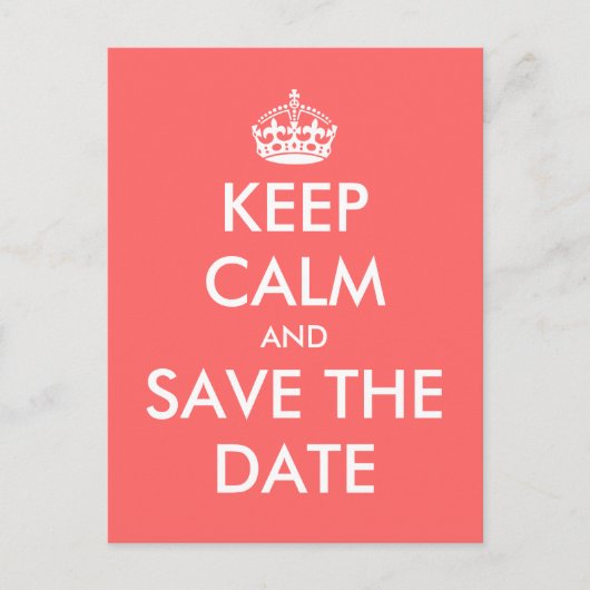 Ruhe Save the Date nach Karte behalten | Korallenr (Vorderseite)