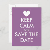 Ruhe Save the Date nach Karte behalten | Lavendel (Vorne/Hinten)