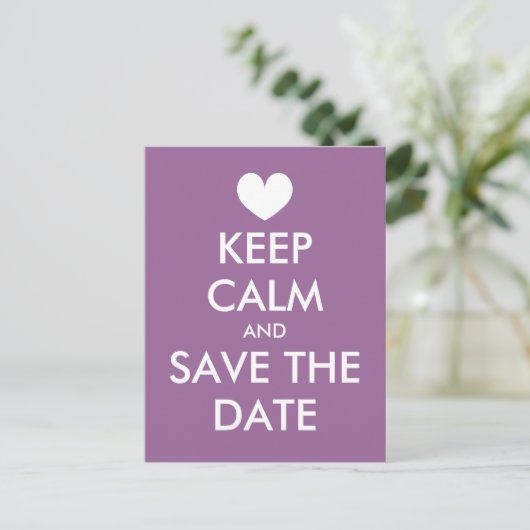 Ruhe Save the Date nach Karte behalten | Lavendel (Stehend Vorderseite)