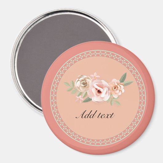 Ruhe, schöne Blumenmuster Magnet (Vorderseite/Rückseite)