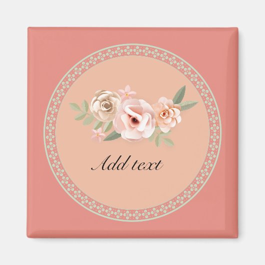 Ruhe, schöne Blumenmuster Magnet (Vorne)