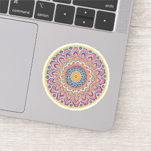Ruhe Schöne farbenfrohe Floral Mandala Aufkleber
