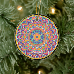 Ruhe Schöne farbenfrohe Floral Mandala Keramik Ornament