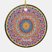 Ruhe Schöne farbenfrohe Floral Mandala Keramik Ornament (Hinten)