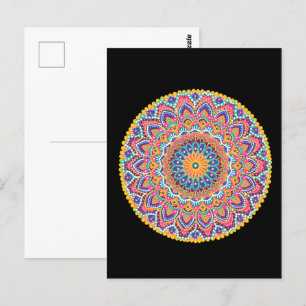 Ruhe Schöne farbenfrohe Floral Mandala Postkarte