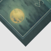 Ruhe - Schöne Lotus-Blume und Vollmond Seidenpapier (Ausschnitt)