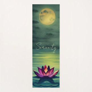 Ruhe - Schöne Lotus-Blume und Vollmond Yogamatte