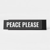 Ruhe, Schwarz-weißer, moderner Sondertext Schreibtischnamensplakette (Vorderseite )