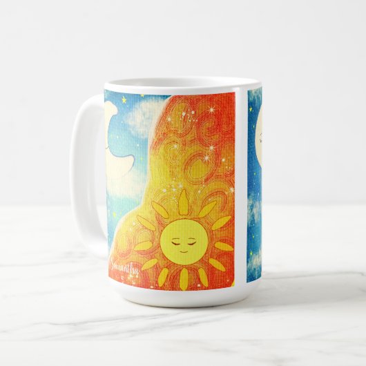 Ruhe, Sonne und Mond Kaffeetasse (Vorderseite Links)
