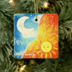 Ruhe, Sonne und Mond Keramikornament