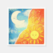 Ruhe, Sonne und Mond Serviette (Vorderseite)