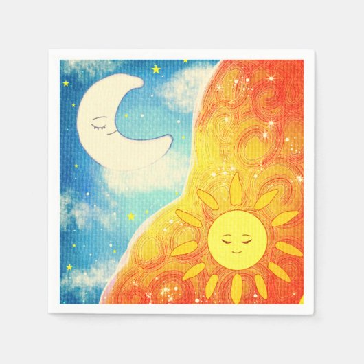 Ruhe, Sonne und Mond Serviette (Vorderseite)