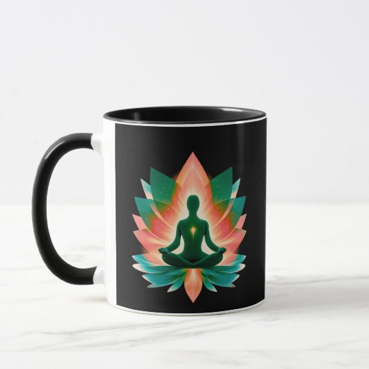 Ruhe-Stärke-Meditations-Aura-Kunst Tasse (Links)
