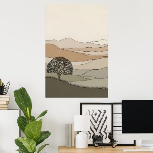 Ruhe strukturierte Landschaft Poster (Heimbüro)