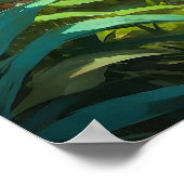 Ruhe Tiger im Dschungel mit Vogelmalerei Poster (Ecke)