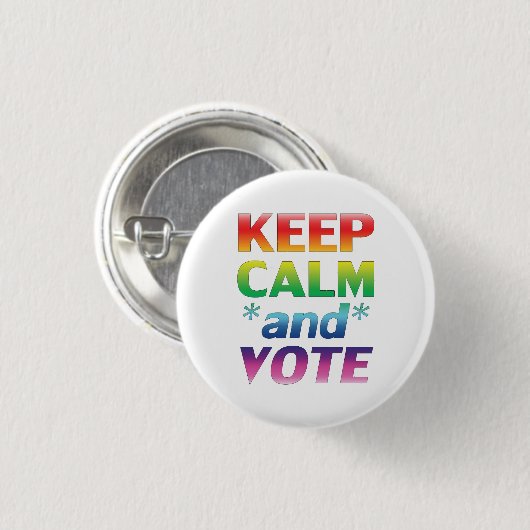 "Ruhe und Abstimmung behalten" Pride rainbow lgbtq Button (Vorne & Hinten)