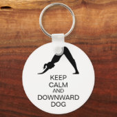 Ruhe und Abwärts behaltend Hund Schlüsselanhänger (Vorderseite)