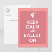 Ruhe und Ballett behalten Postkarte (Vorne/Hinten)